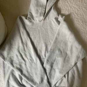Aritzia TNA Cozy Fleece Sweatshirt in Light Gray